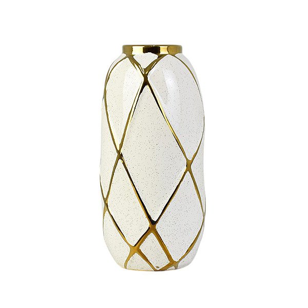 Vaso Gold Losango P em Cerâmica