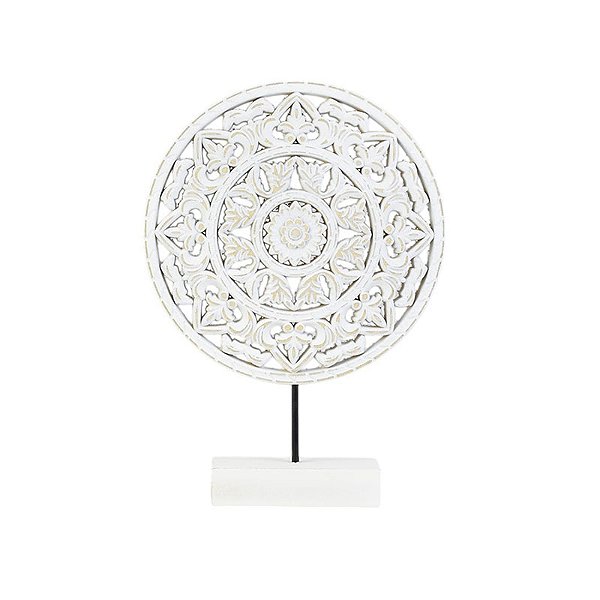 Pedestal Mandala Redondo em Madeira