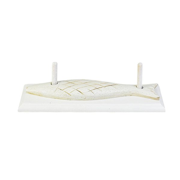 Porta Guardanapos Peixe Branco Resina