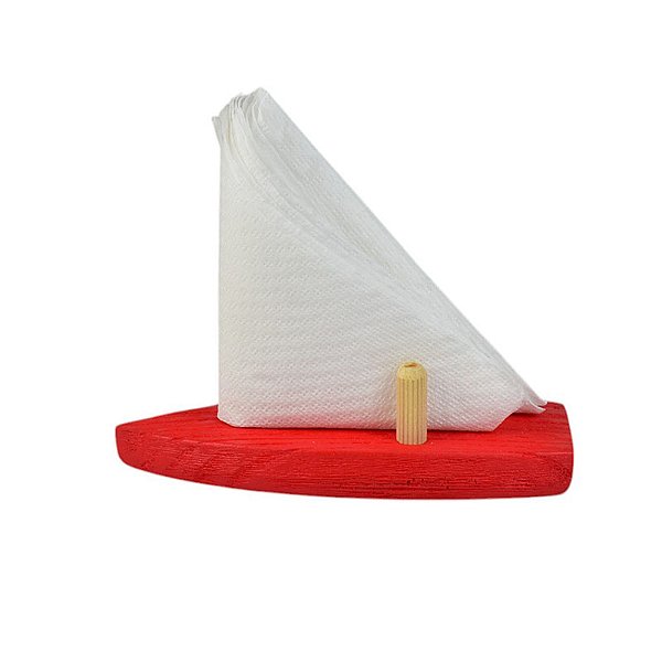 Porta Guardanapos Barco Vermelho Resina