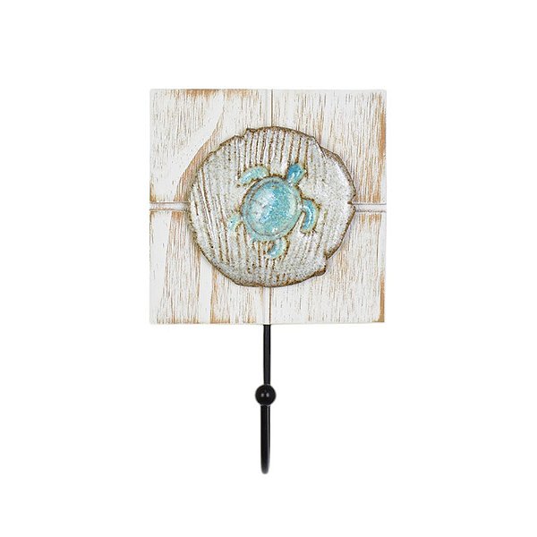 Cabideiro Tartaruga Branco e Azul em Madeira