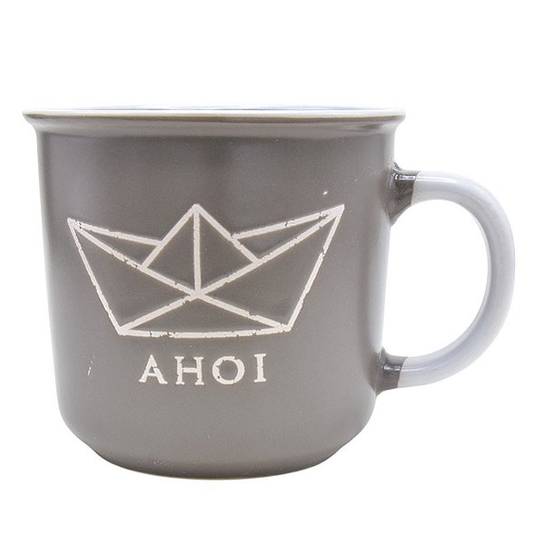 Caneca Cinza Barco Ahoi