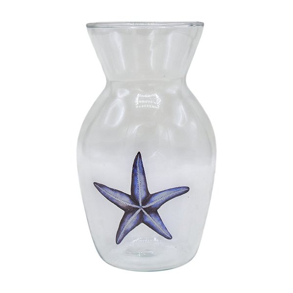 Vaso De Vidro Estrela Azul