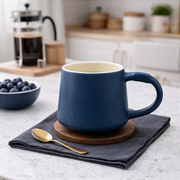 Xicara De Ceramica Azul