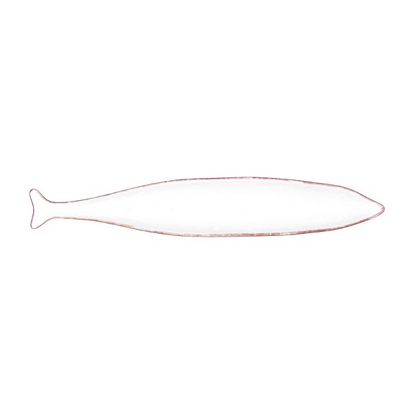 Prato Cerâmica Peixes Finos M Branco
