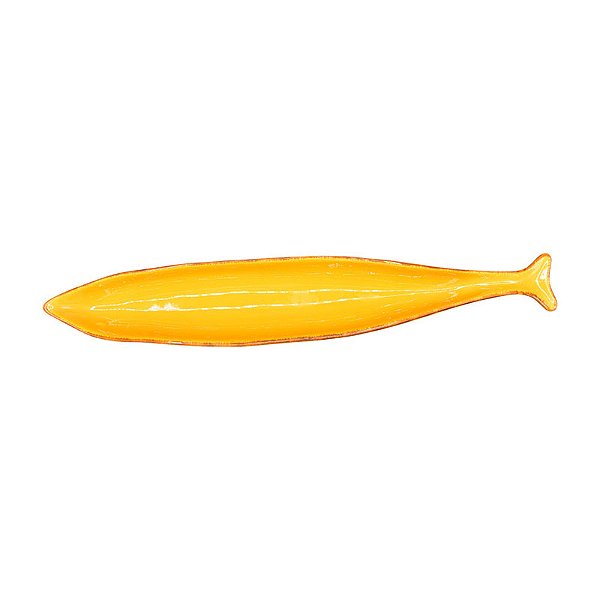 Prato Cerâmica Peixes Finos M Laranja
