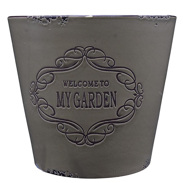 Vaso Welcome My Garden Marrom