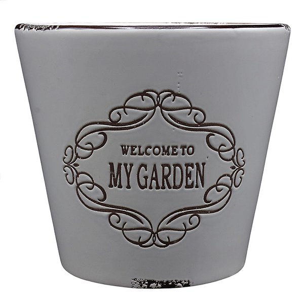 Vaso Welcome My Garden Branco