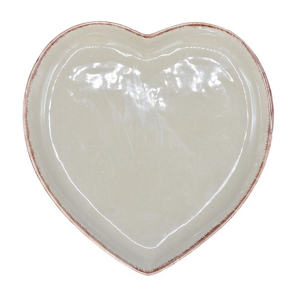 Prato De Ceramica Coração M Cinza