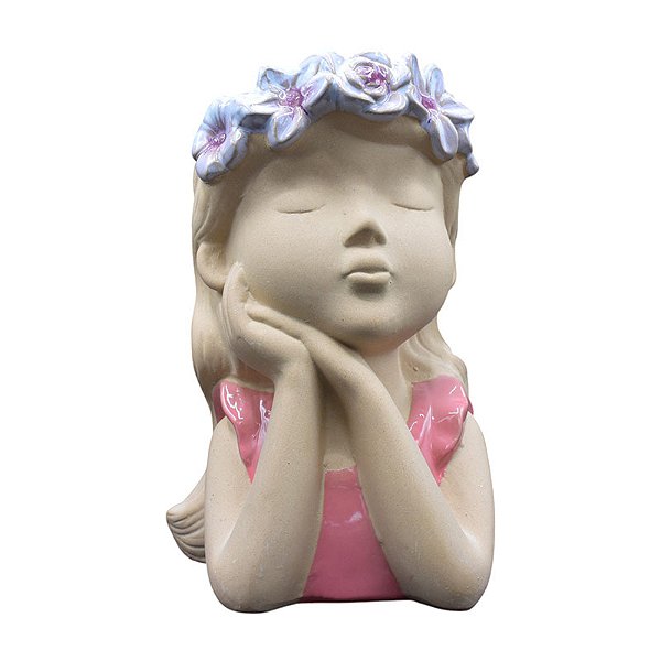 Vaso De Flores Menina Cora De Flores Rosa