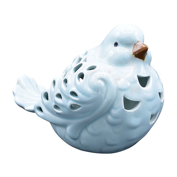 Decoração Em Ceramica Passaro Turquesa