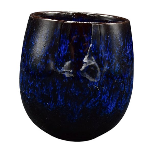 Copo Em Ceramica Efeito Pedra Azul