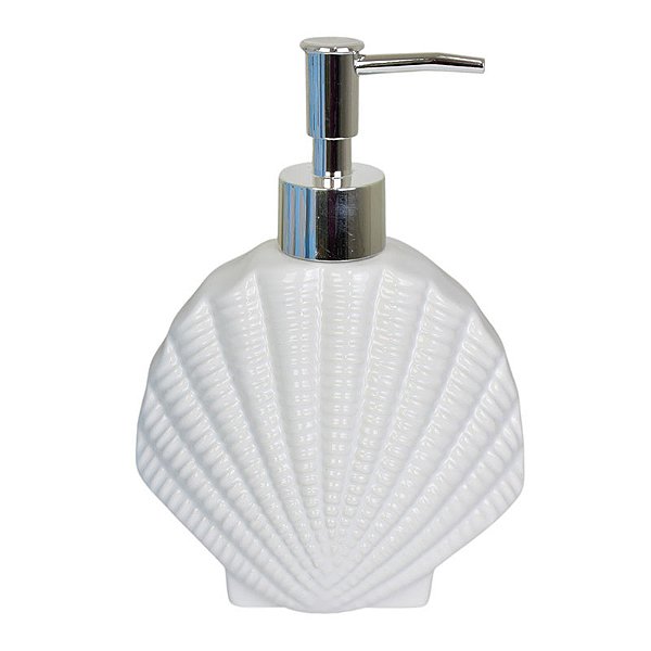 Saboneteiras Ceramica Branca Concha Perola