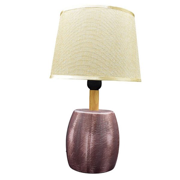 Abajur De Ceramica Efeito Pedra Marrom