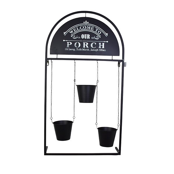 Floreira De Metal Welcome Our Porch