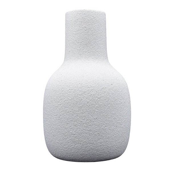 Vaso Em Ceramica Branco Textura Rustica