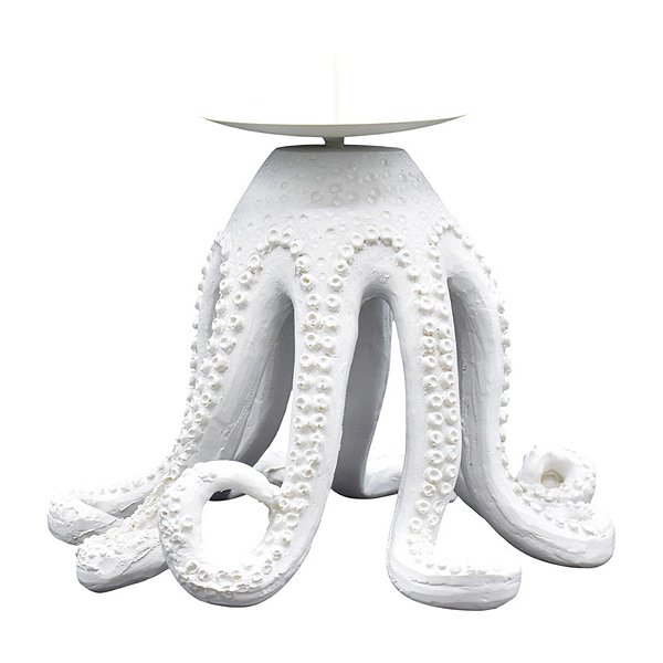 Porta Vela Tentaculos De Polvo Branco