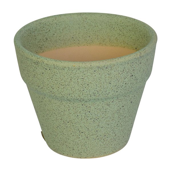 Vaso Ceramica Com Borda Verde Claro