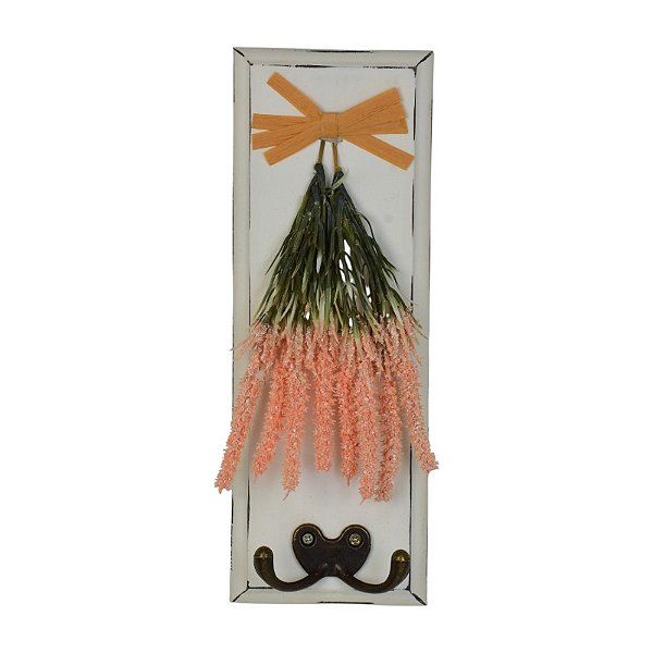 Cabideiro Laço Laranja Flor Rosa Claro