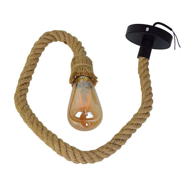 Luminaria Em Sisal Com Lampada Edson