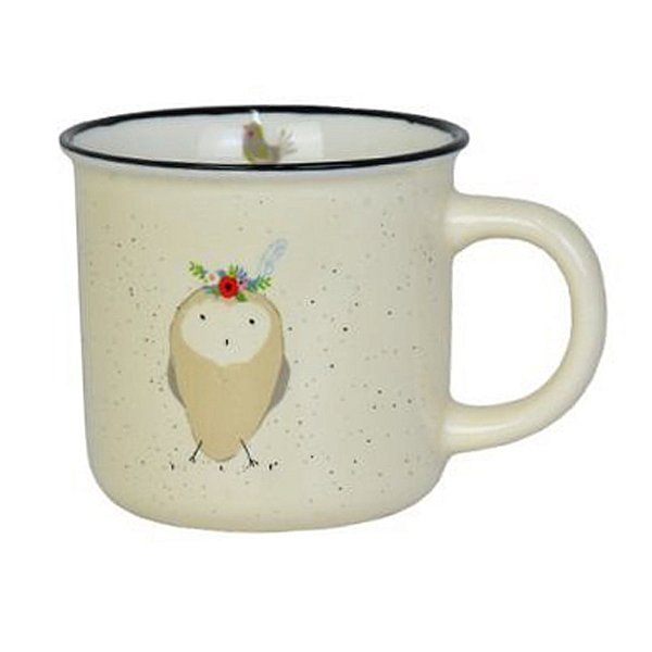Caneca De Coruja Bege