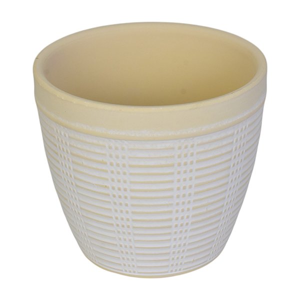 Vasos Em Ceramica Branco Detalhes Em Relevo M