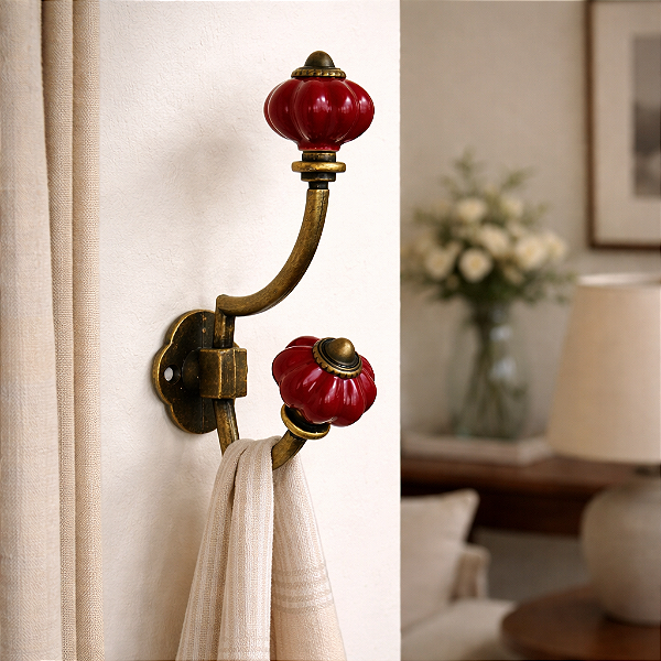 Puxador Liga De Zinco + Gancho Vermelho