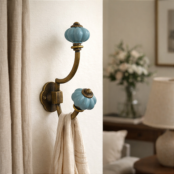 Puxador Liga De Zinco + Gancho Azul