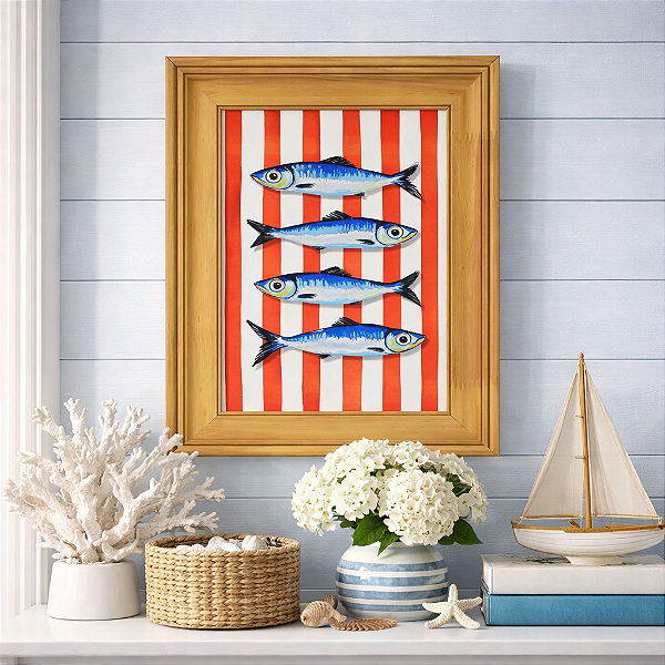 Quadro Vermelho Sardinhas