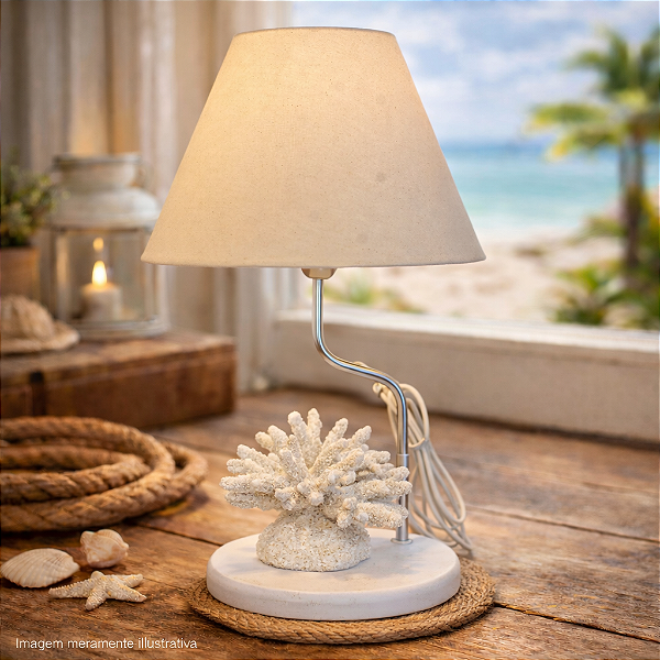 Abajur Coral Baixo Branco
