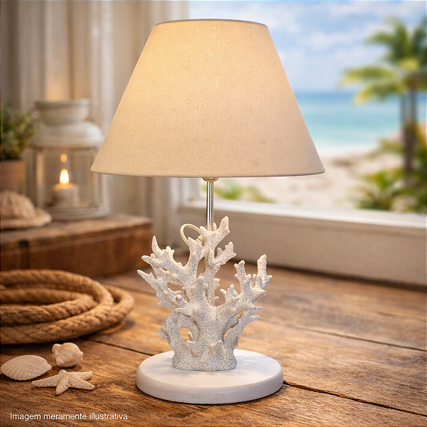 Abajur Coral Alto Branco