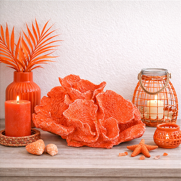 Enfeite De Mesa Coral Moderno Vermelho