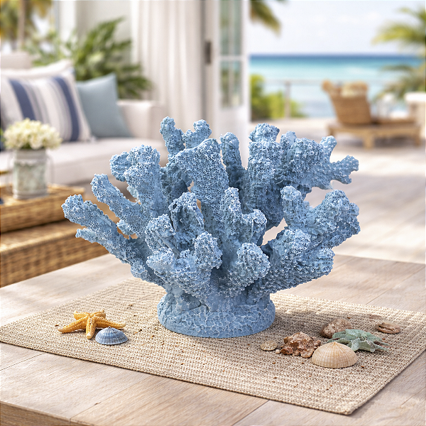 Enfeite De Mesa Coral Arvore Azul