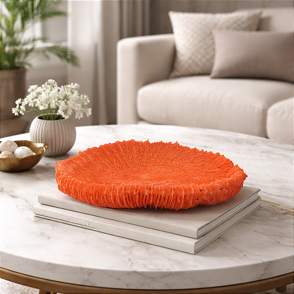 Enfeite Coral Redondo De Parede Vermelho