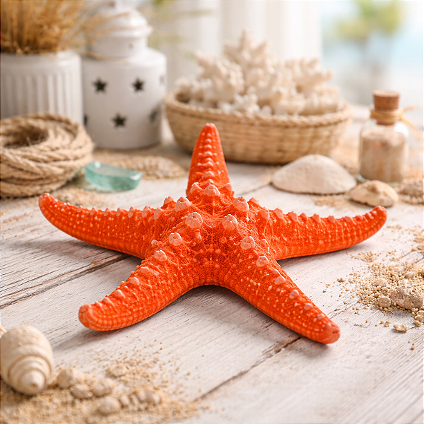 Estrela Do Mar Branco Braço Fino Vermelho