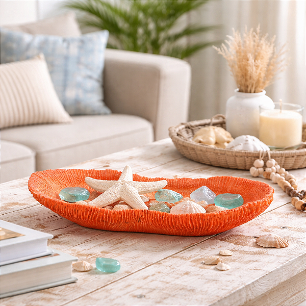 Porta Objeto De Coral Vermelho