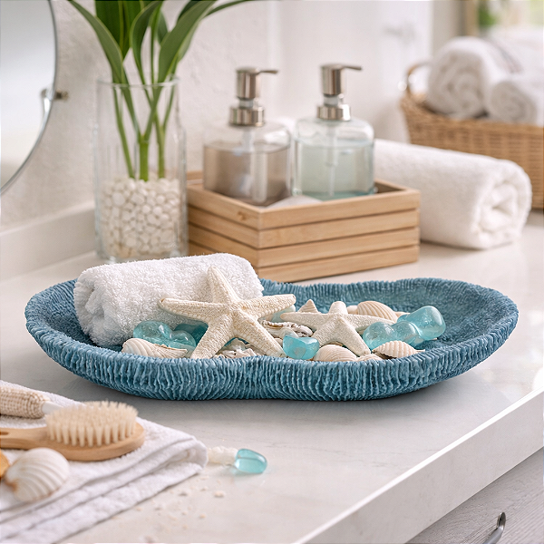 Porta Objeto De Coral Azul