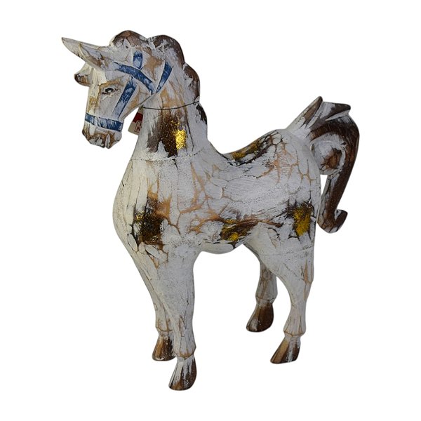 Enfeite Cavalo Com Gliter Branco