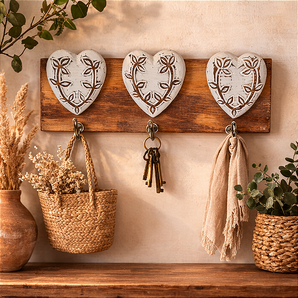 Cabideiro Coração Branco