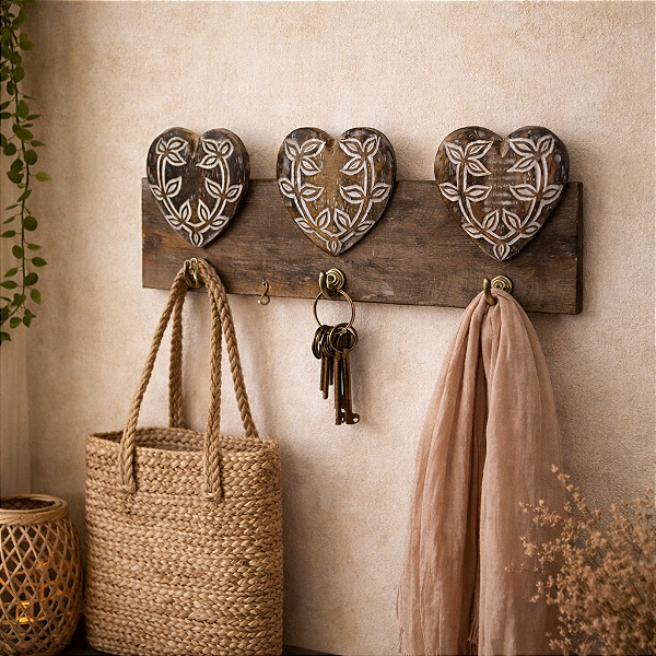 Cabideiro Coração Marrom