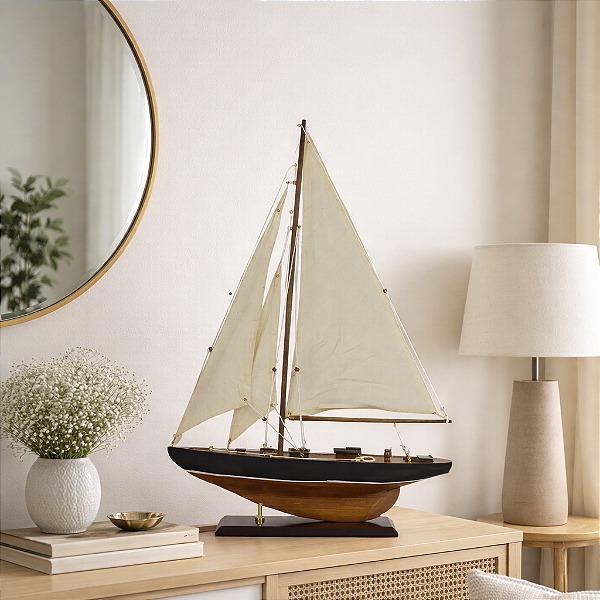 Enfeite Barco Realista Preto