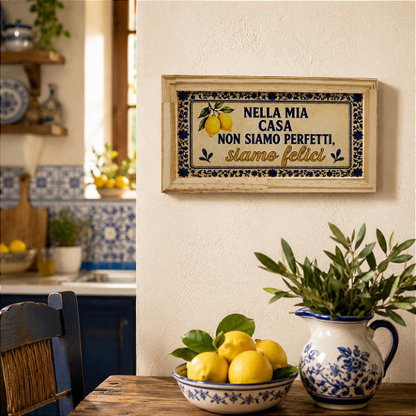Quadro Decorativo Italiano “Nella Mia Casa – Siamo Felici”