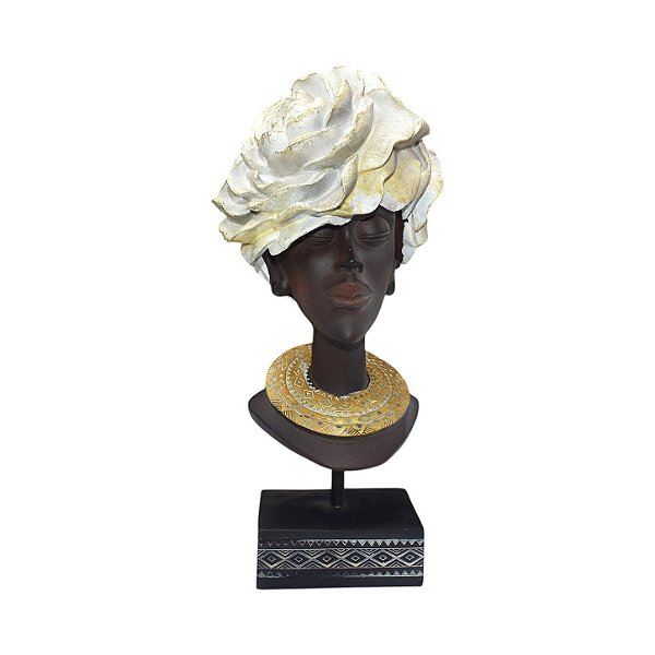 Escultura Decorativa Mulher com Flor