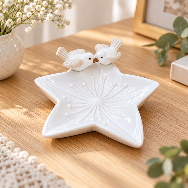 Enfeite Decorativo Estrela com Pássaros