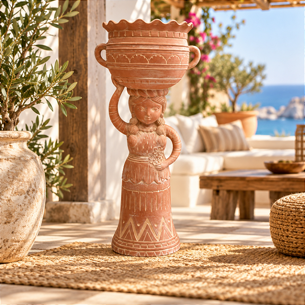 Vaso Decorativo Mulher com Cachepô