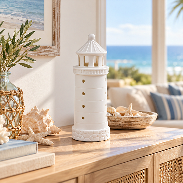 Enfeite Decorativo Farol Branco