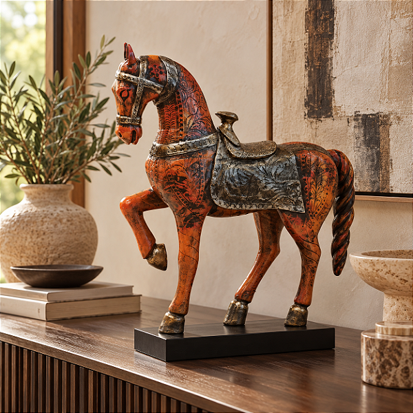 Escultura de Cavalo em Resina