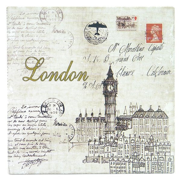 Quadro de Madeira Postal London