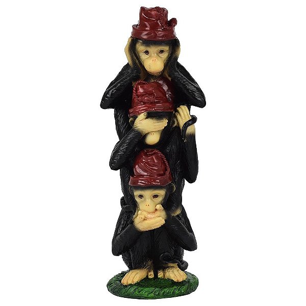Enfeite Macacos Chapéu Vermelho