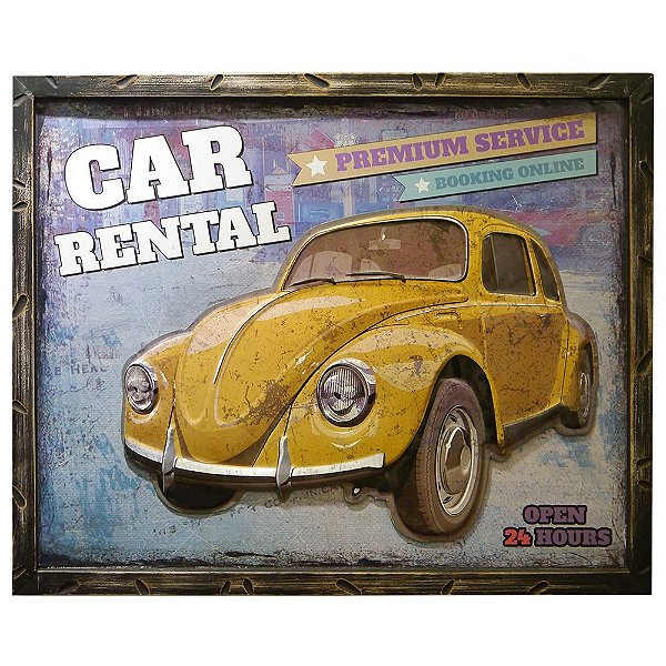 Quadro Fusca Amarelo